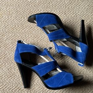 Michael Kors blue suede high heeled sandals